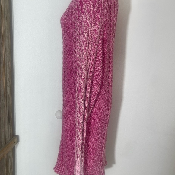 Free people sweater dress pink cable knit long sleeve pullover tunic size xs - Picture 6 of 8